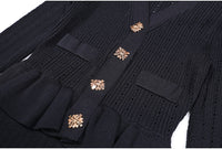 Lacey Ruffle Trim Knit Cardigan and Skirt Set
