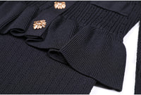 Lacey Ruffle Trim Knit Cardigan and Skirt Set