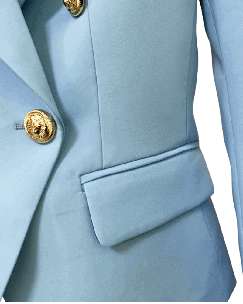 Betty Light Blue Double Breasted Blazer - ALLARA