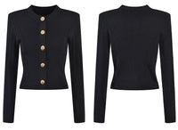 Daphne Black Knit Jacket & Skirt Two Piece Set - ALLARA