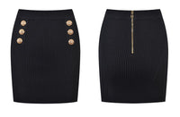 Daphne Black Knit Jacket & Skirt Two Piece Set - ALLARA