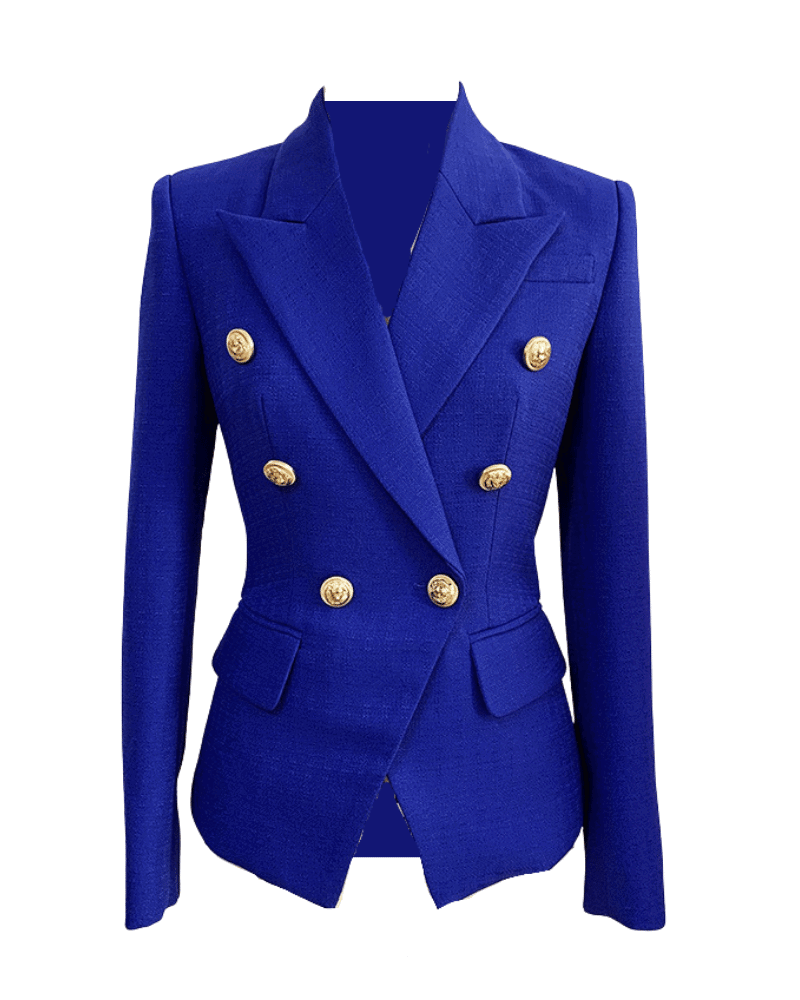 Eliza Royal Blue Double Breasted Blazer - ALLARA