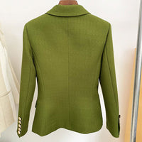 Irina Army Green Double Breasted Blazer - ALLARA