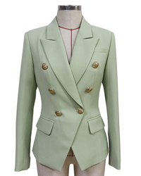 Jodie Light Green Double Breasted Blazer - ALLARA