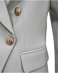 Jodie Light Green Double Breasted Blazer - ALLARA