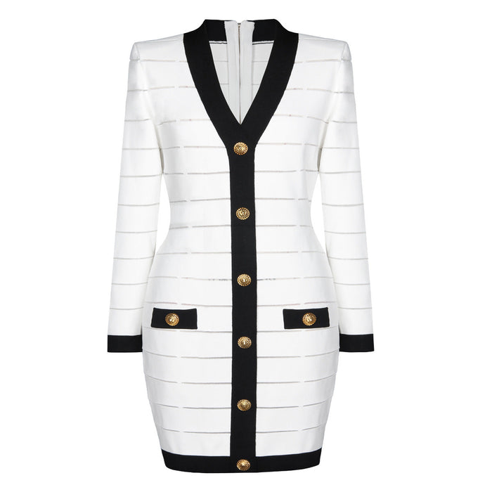 Jordan Contrast Trim Mini Dress - ALLARA