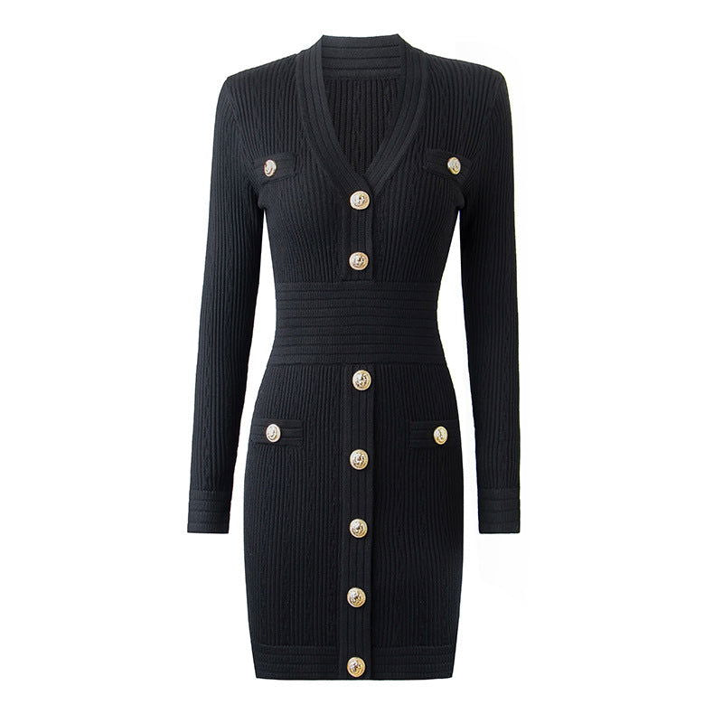 Kayla Black Knit Bodycon Dress for Women - Allara Medium / Black Kayla Black Knit Bodycon Dress for Women - Allara Medium / Black