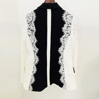 Kiara Black Blazer with Lace Arms - ALLARA