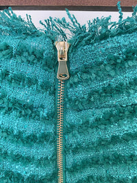 Nevaeh Teal Tweed High Waisted Shorts - ALLARA