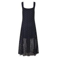 Camila Crystal Crochet Knit Midi Dress