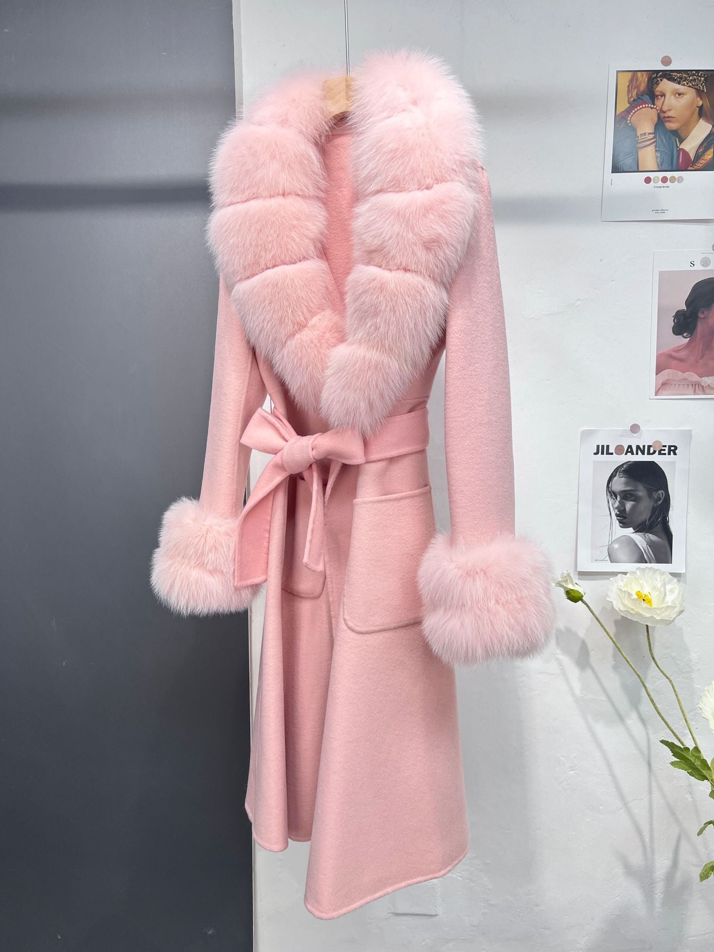 Sheepskin Coat 60s Fur Coat Winter Womens New Real Fur Coat Fox
