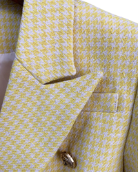 Shalia Yellow Houndstooth Double Breasted Blazer - ALLARA