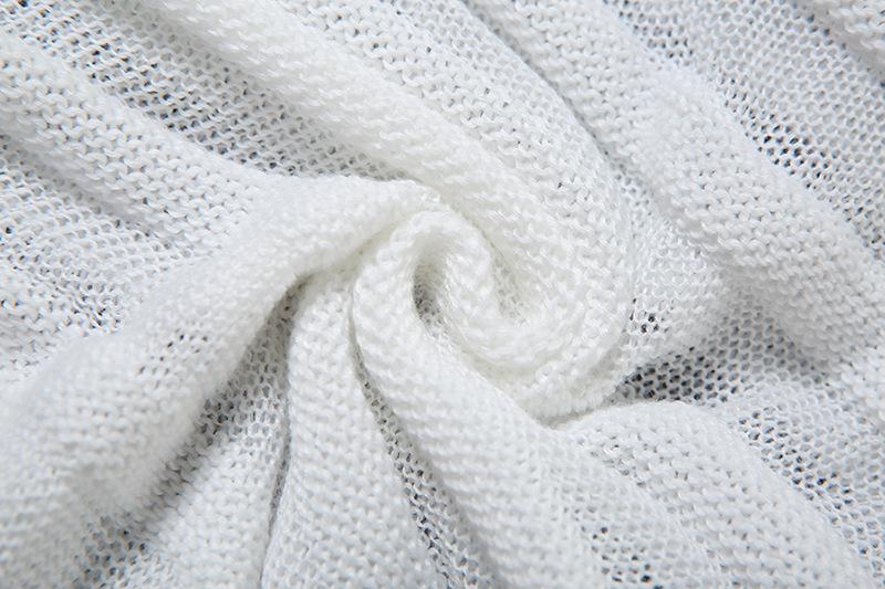Jessenia White Ruched Long Knit Dress
