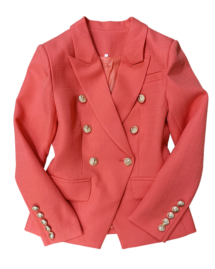 Paulina Coral Pink Double Breasted Blazer