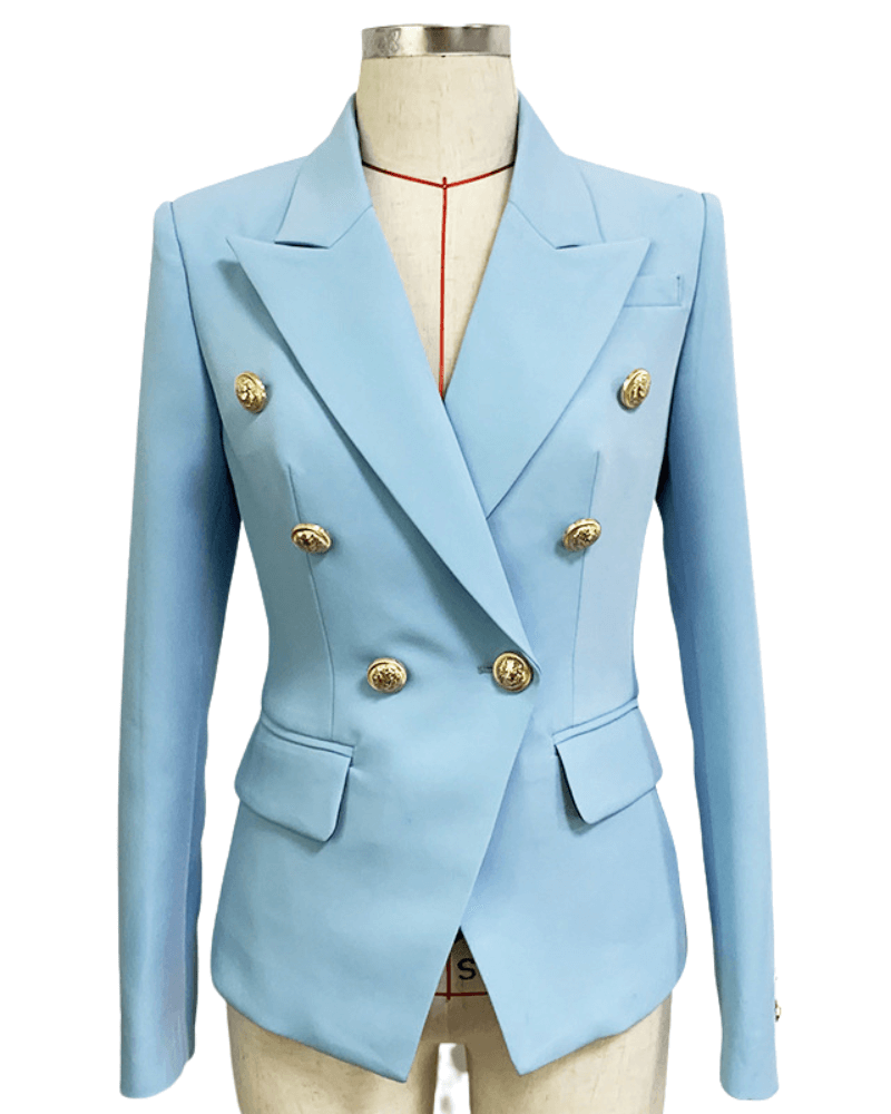 Get ALLARA's Betty Light Blue Double Breasted Blazer - The Best Women's Fashion at www.shopallara.com