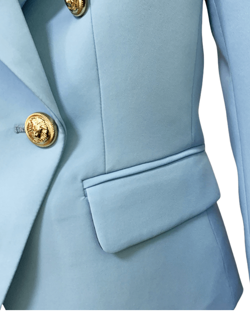 Betty Light Blue Double Breasted Blazer - Chic Women's Outerwear