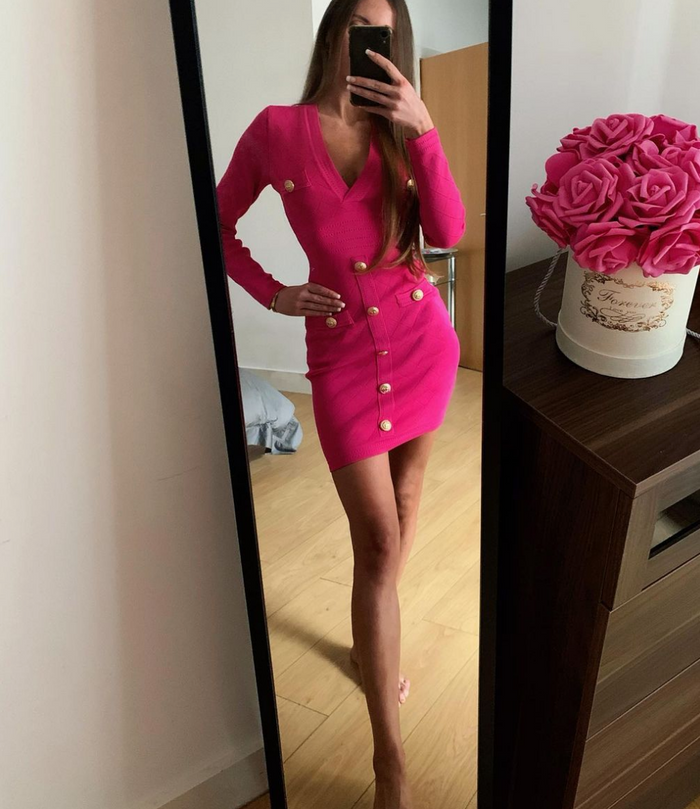 Paige Pink Knit Bodycon Dress