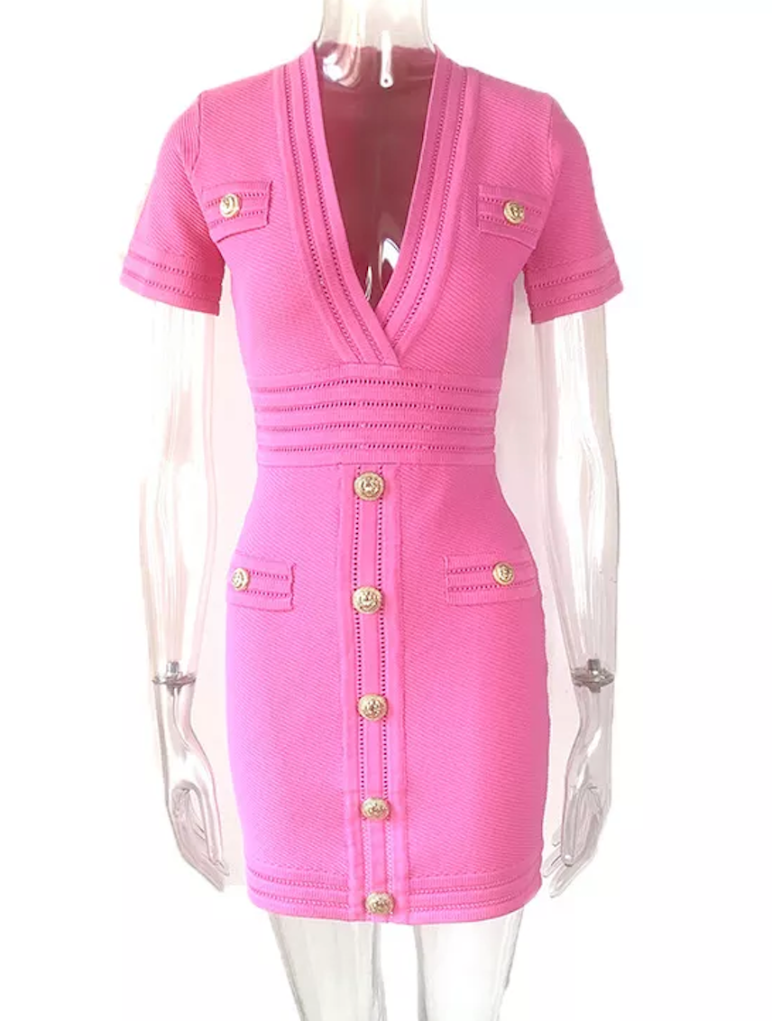 Morgan Pink Knit Bodycon Dress