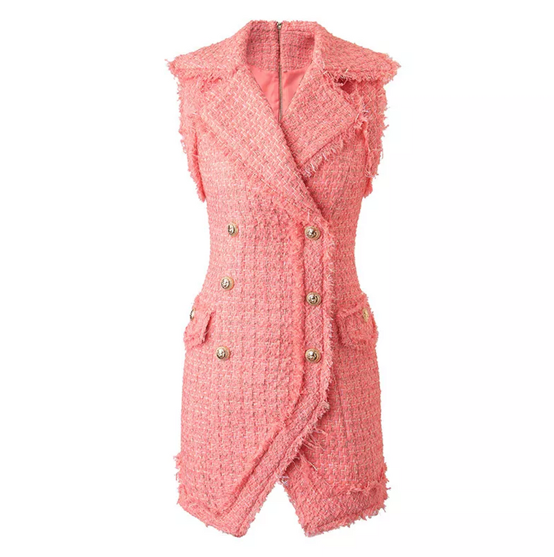Desiree Pink Tweed Mini Dress