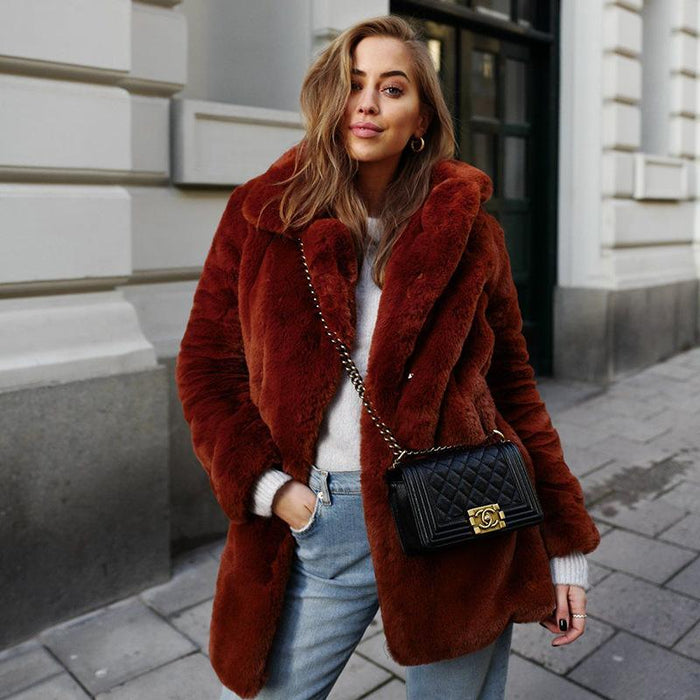 Vienna Red Faux Fur Coat