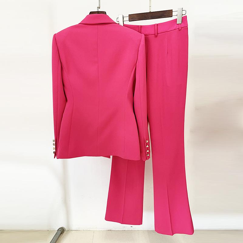 Hannah Hot Pink Blazer and Pant Two Piece Set