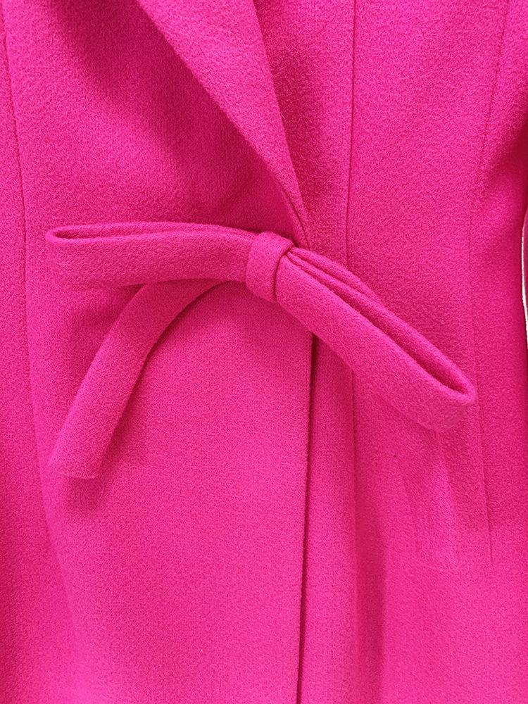 Lacey Pink Bow Tie Pea Coat