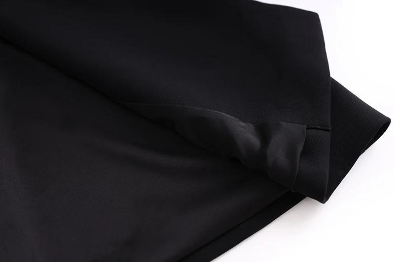 Farah Black Crystal V-Neck Blazer Dress