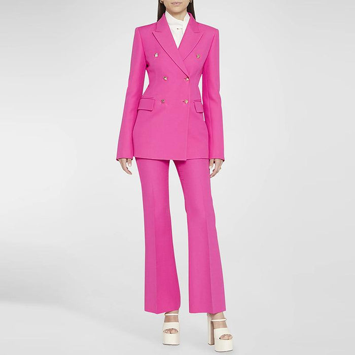 Hannah Hot Pink Blazer and Pant Two Piece Set