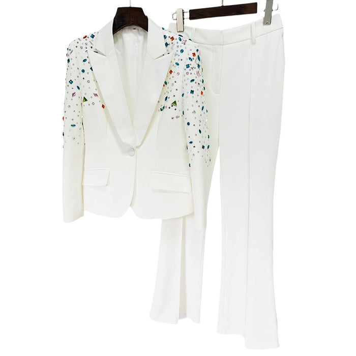 Get ALLARA's Bethany White Two Piece Set with Crystal Rhinestones - The Best Women's Fashion at www.shopallara.com