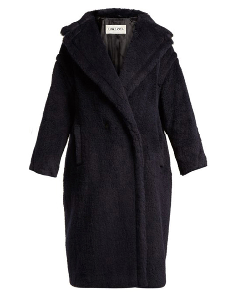 PRAGUE Black Faux Fur Teddy Coat