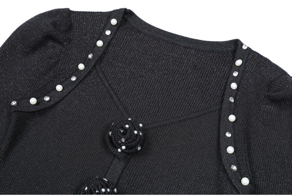 Madison Rose Embellished Knit Mini Dress