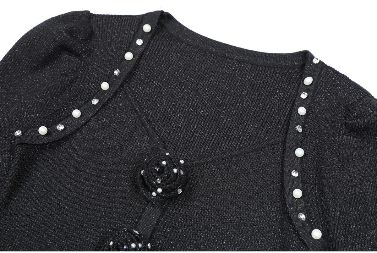 Madison Rose Embellished Knit Mini Dress