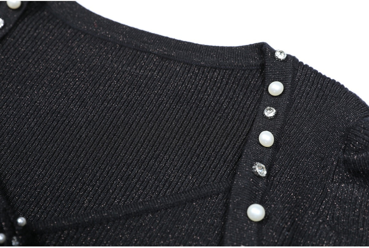 Madison Rose Embellished Knit Mini Dress