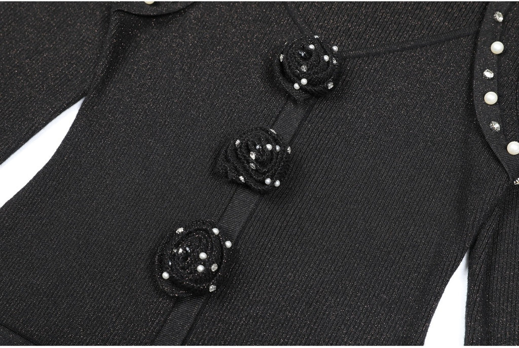 Madison Rose Embellished Knit Mini Dress