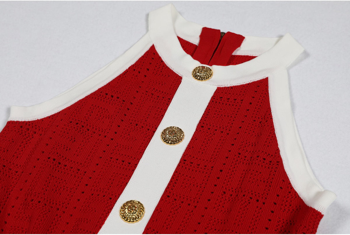 Clara Contrast Knit Skater Mini Dress