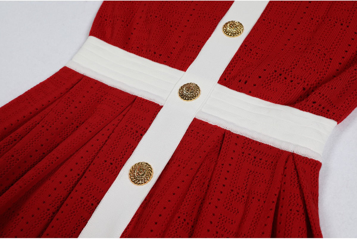 Clara Contrast Knit Skater Mini Dress