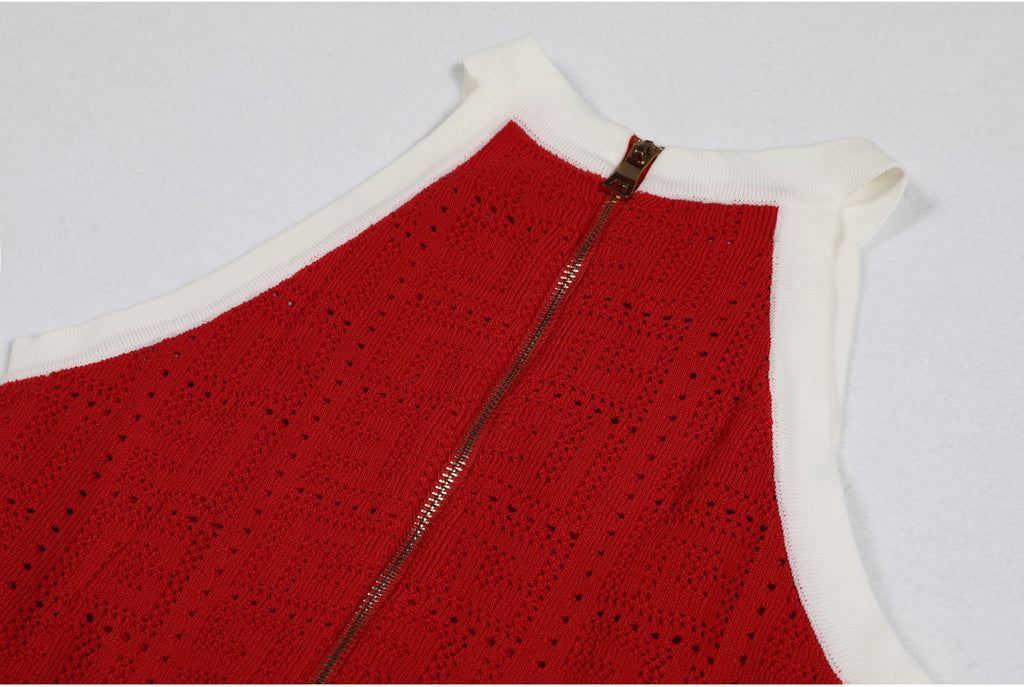 Clara Contrast Knit Skater Mini Dress