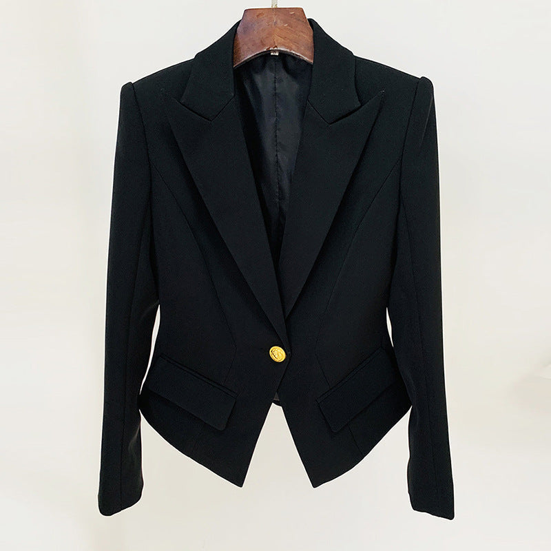 Greta Black Single Button Blazer