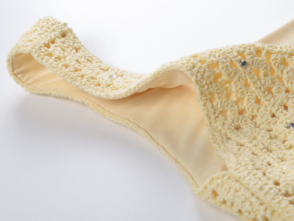 Camila Crystal Crochet Knit Midi Dress