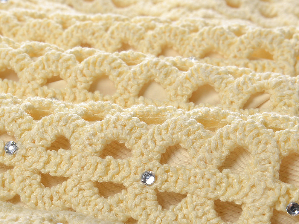 Camila Crystal Crochet Knit Midi Dress