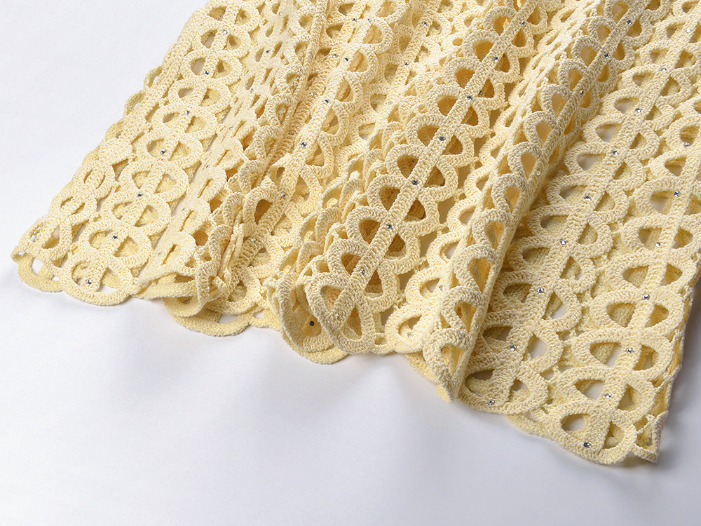 Camila Crystal Crochet Knit Midi Dress