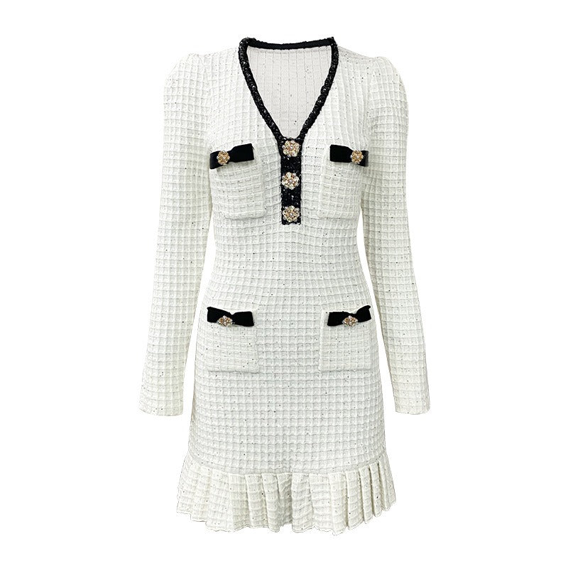 Vanessa Contrast Trim Knit Mini Dress