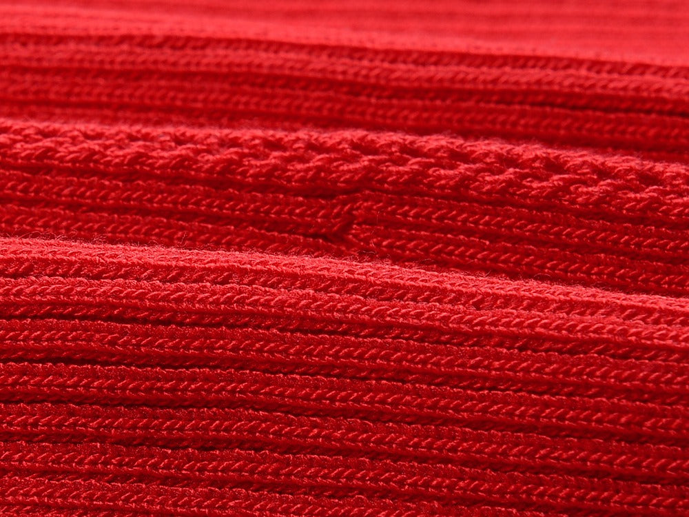 Adriana Button Up V Neck Red Knit Dress