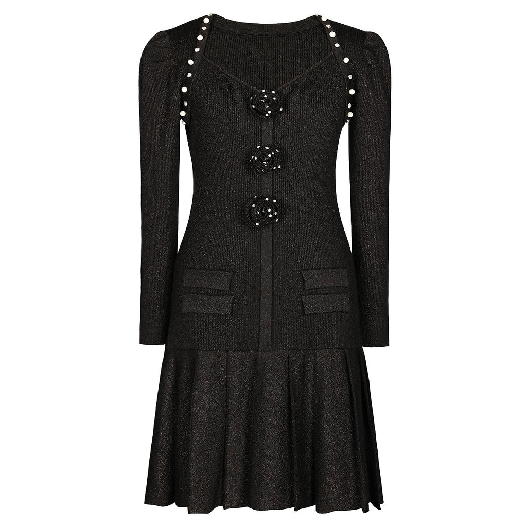 Madison Rose Embellished Knit Mini Dress