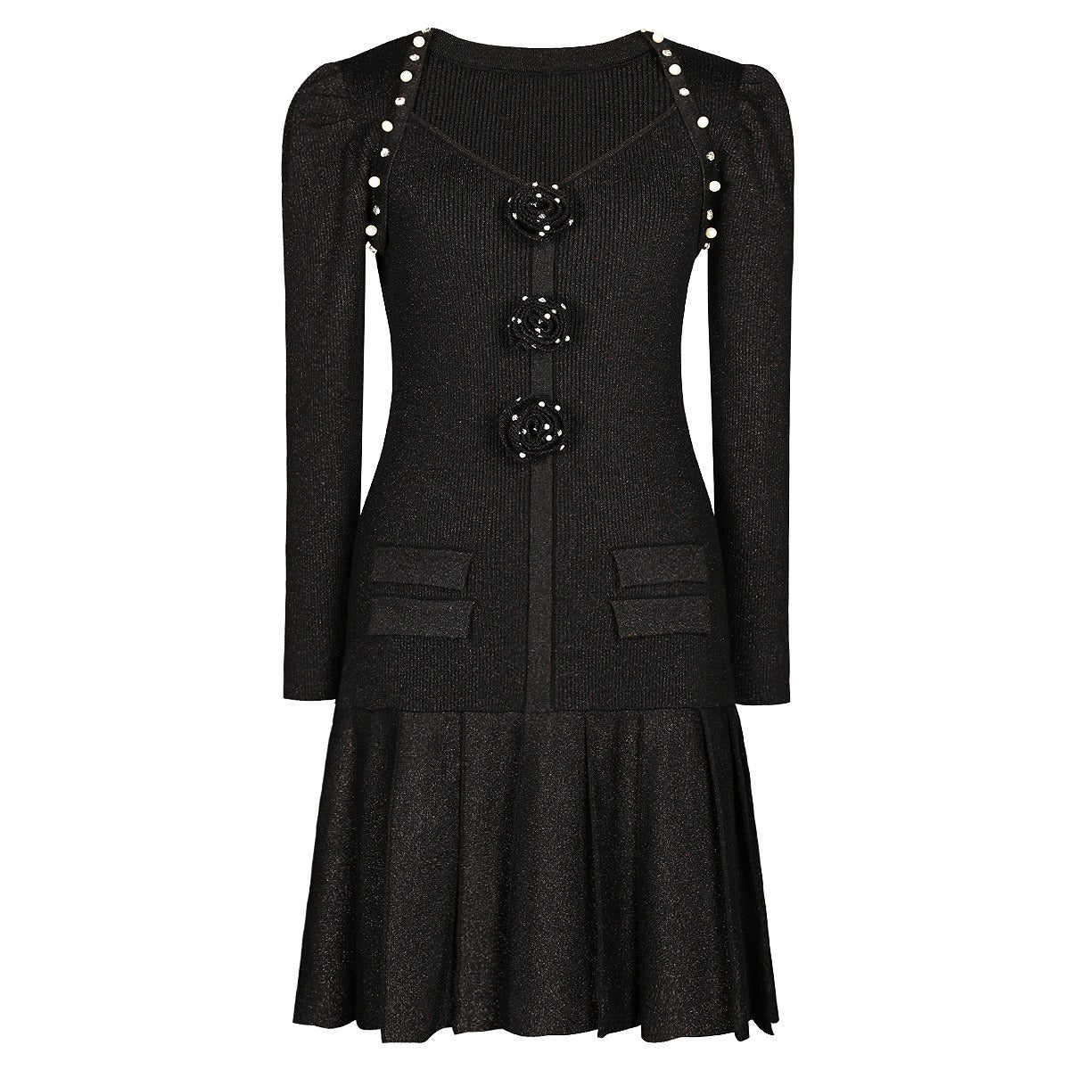 Madison Rose Embellished Knit Mini Dress