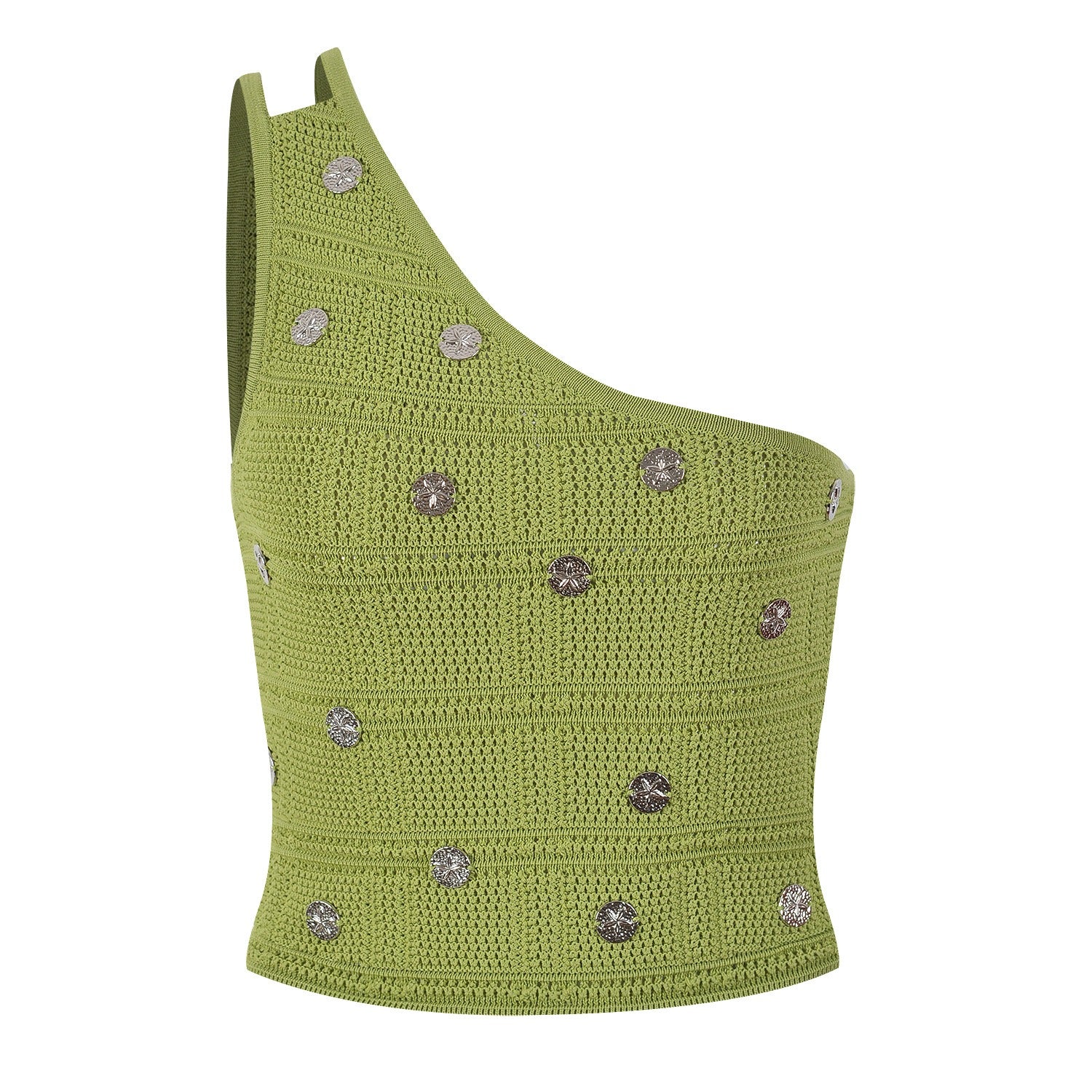 Gina One-Shoulder Knit Top and Skirt Set with Tassel Hem