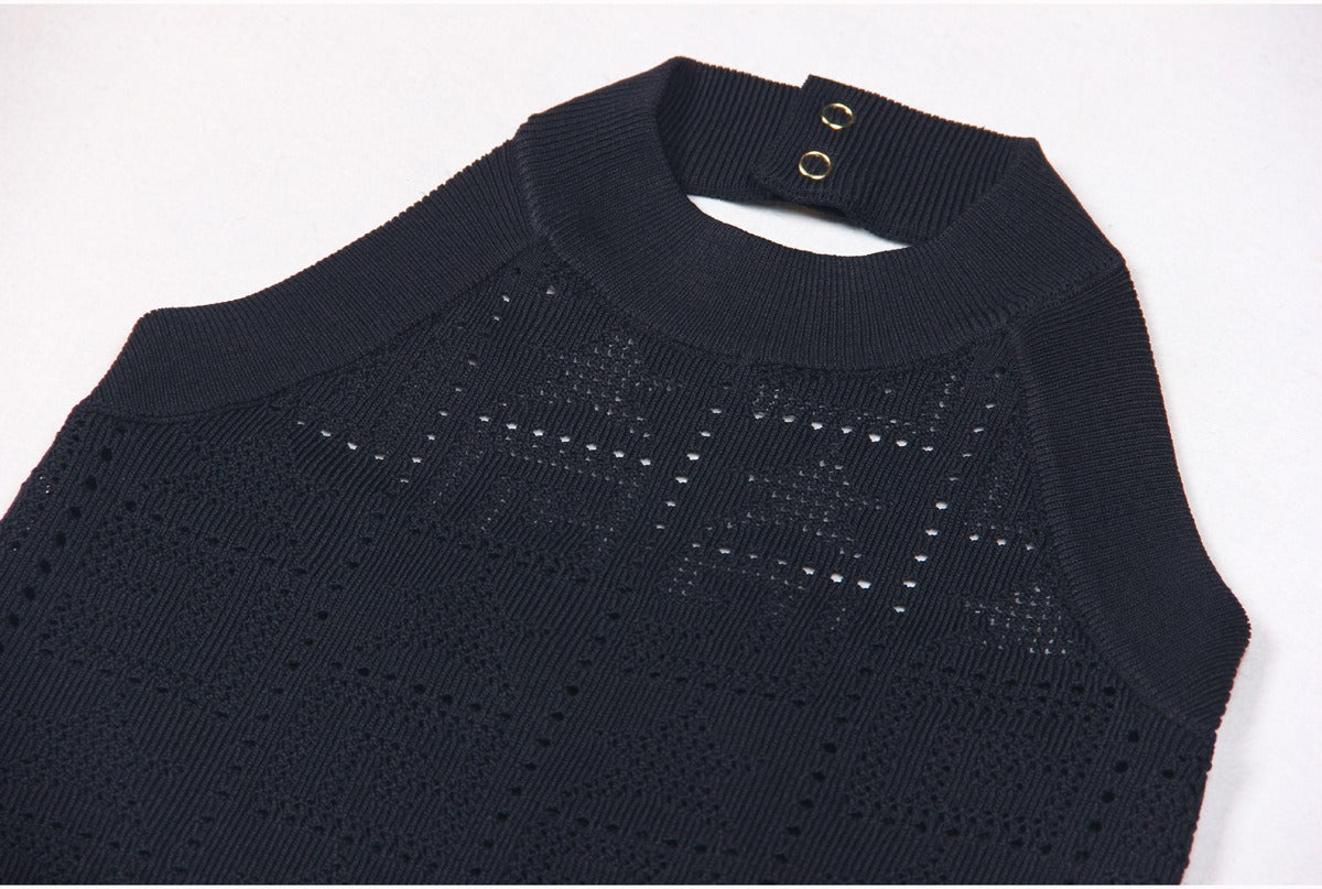 Ingrid Halter Neck Sleeveless Knit Midi Dress