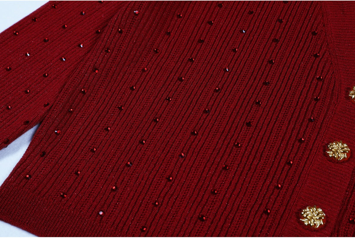 Padma Crystal Knit Cardigan Dress Two Piece Set