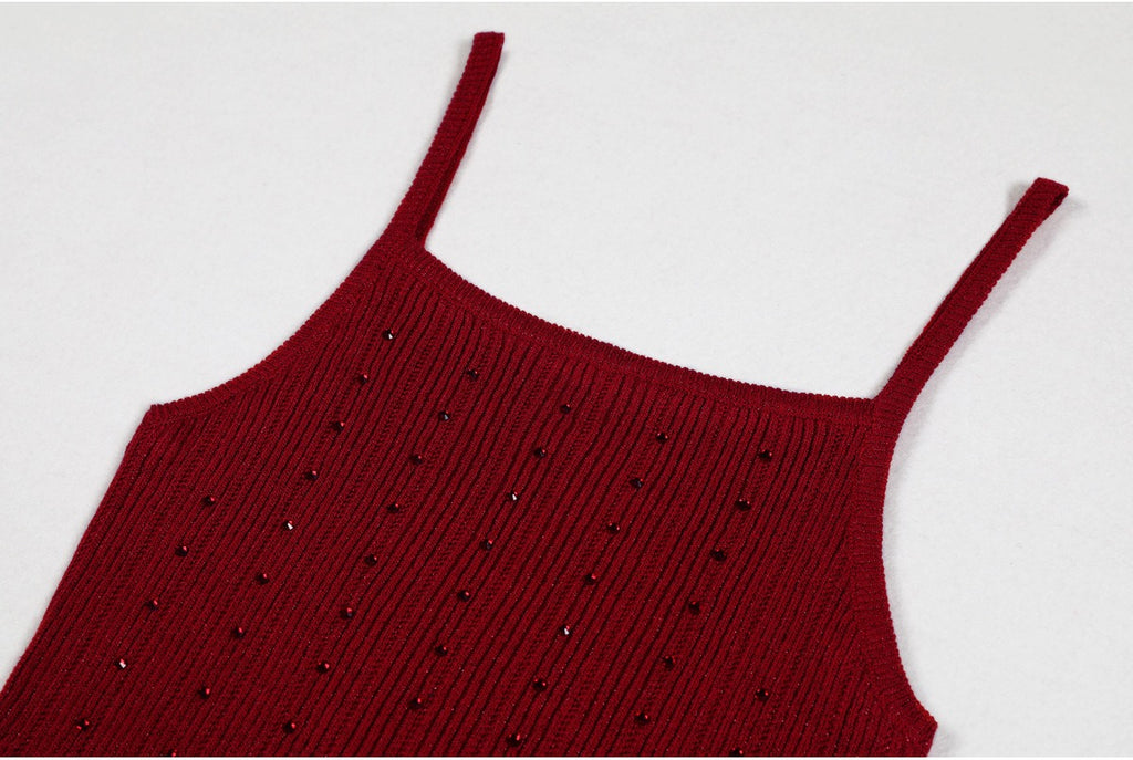 Padma Crystal Knit Cardigan Dress Two Piece Set