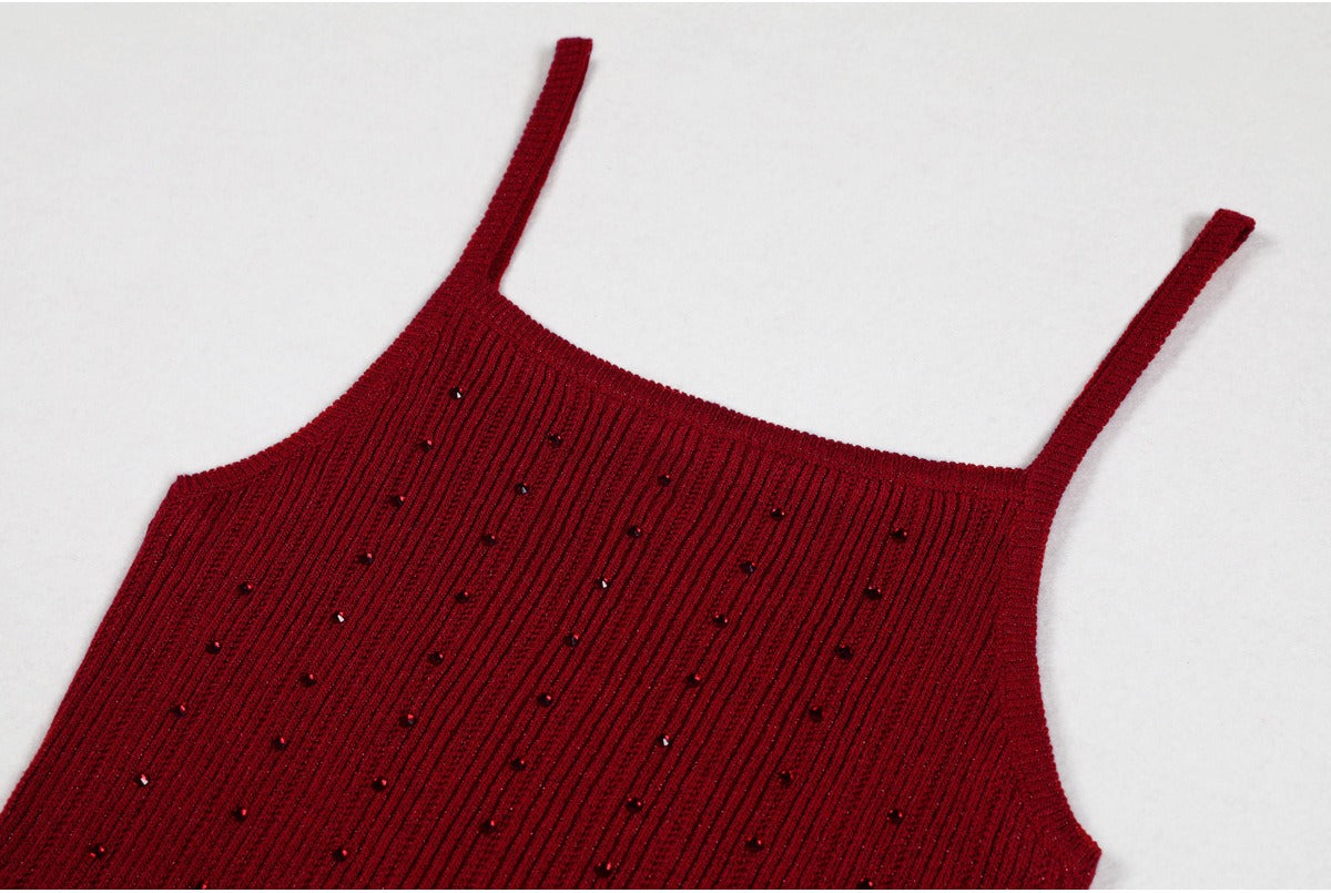 Padma Crystal Knit Cardigan Dress Two Piece Set